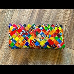 Recycled Chip Bag Woven Clutch